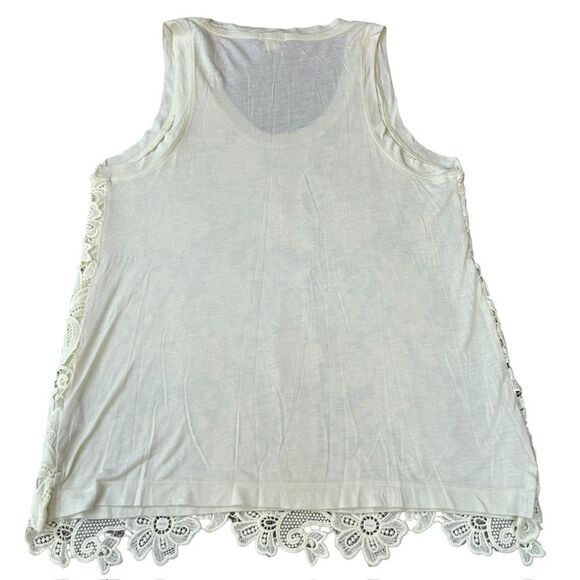 J Crew‎ Women’s S Embroidered Lace Overlay Sleeveless Blouse Feminine Fairycore - Picture 4 of 8